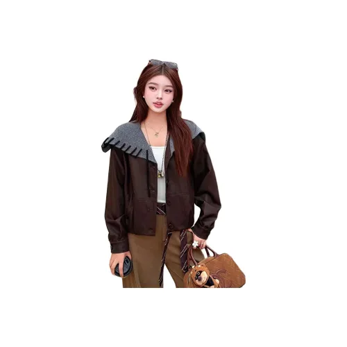 LANGQING Кожа Куртка Женская