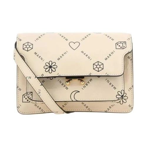 Marni Сумка через плечо из коровьей кожи женская бежевая