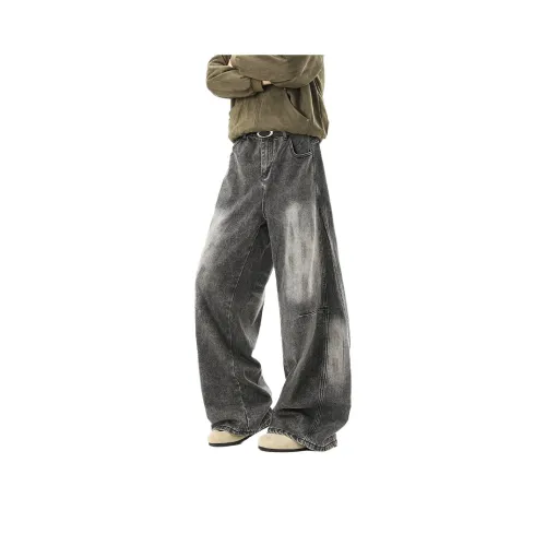 JIARONG Черный Серый Цвет Унисекс Джинсы