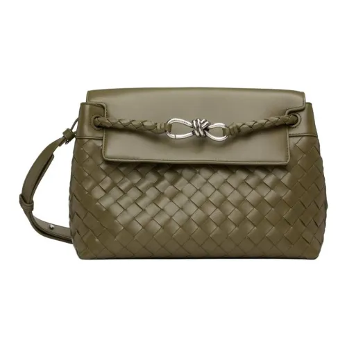 Bottega Veneta Andiamo series Кожа Курьерская сумка Сумка на плечо Маленькая Женская Зеленая