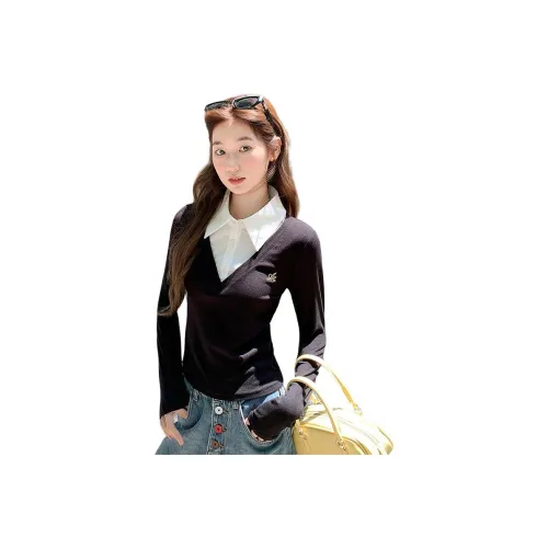 PZHK Черные Женские T-рубашки