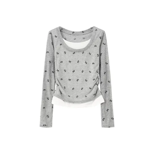 XUANSHU Серый Искра Edition Женские T-рубашки