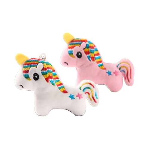 QICAIBOSHI Милый Многоцветный Единорог Пони Вышивка Брелок Плюшевая Подвеска 10 см Высота