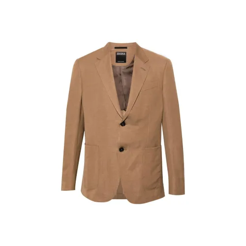 Zegna SS24 Бизнес Костюм Пальто Мужской Умбра