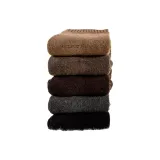 [5 пачек утолщенных 10% шерсти носков] Черный - Средне-серый - Кофейный - Светло-кофейный - Верблюжий