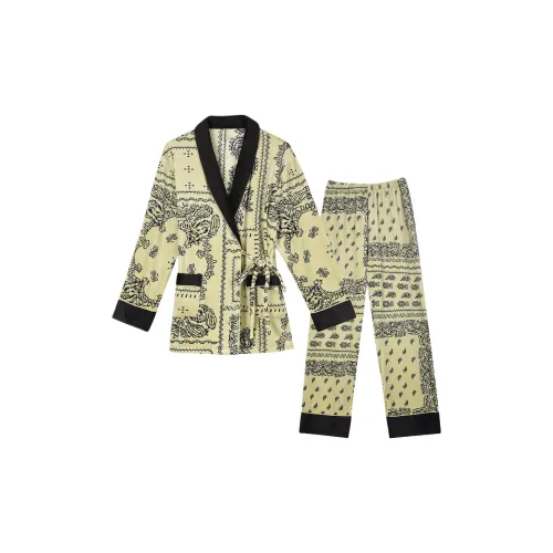 IIZZINI Авокадо Зеленый Пейсли Женские Комплекты Одежды Женские Пижамные Наборы