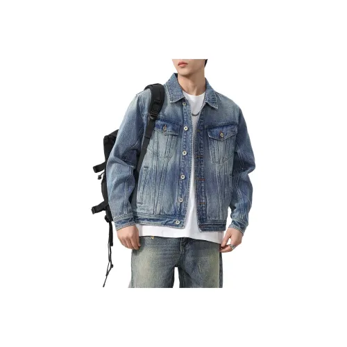 ZENGZHI Denim Jacket Loose Fit Straight Fit Unisex ZENGZHI Деним Куртка Свободного кроя Прямого кроя Унисекс