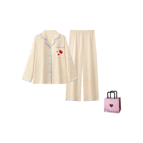 NATTY Стиль имиджа Одежда Комплекты [Сумка для покупок с сердцем] Женские Пижамные комплекты