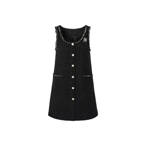LEDIN Без рукавов Платье Женское Черное