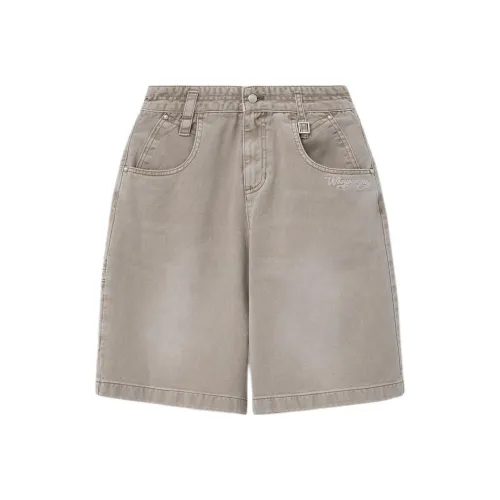 WOOYOUNGMI Бежевые Выцветшие Джинсовые Шорты Джинсовые Шорты Женские