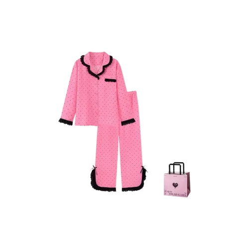 NATTY Стиль имиджа Одежда Комплекты [Сумка для покупок с сердцем] Женские Пижамные комплекты