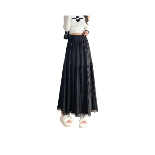 SITOL Повседневный Длинный Юбка Женская Черная