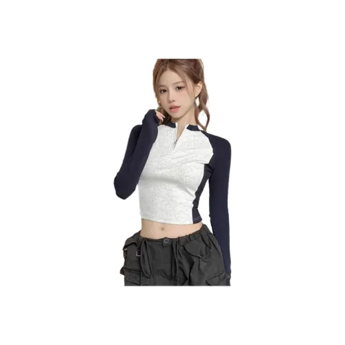 MIIOW Бежевый Серый Темно-синий Женские T-рубашки