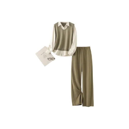 IHIMI Moss Green Женские Повседневные Костюмы