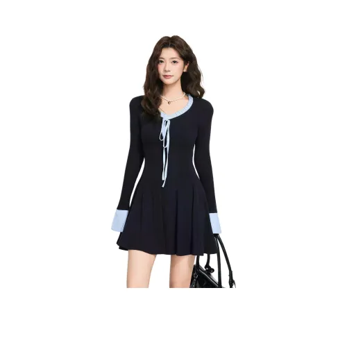 Shuhao Bai Длинное платье с длинными рукавами женское