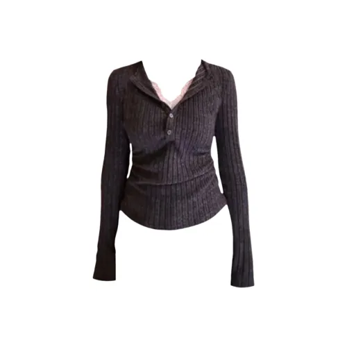 Wang Leshi Серый Женский Трикотаж