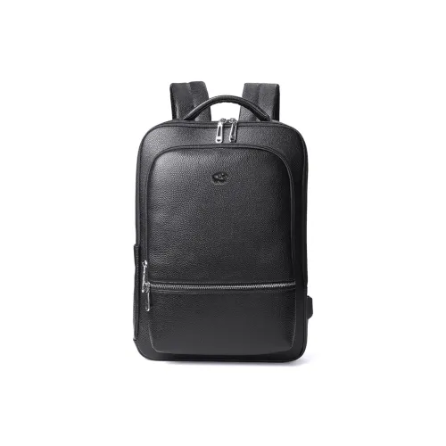 BISON DENIM Кожа Рюкзак Стандартный Мужской Черный