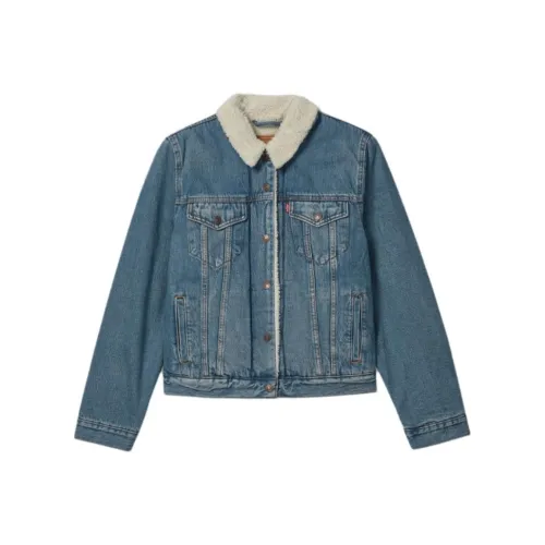 Levis Джинсовые куртки среднего синего цвета для женщин