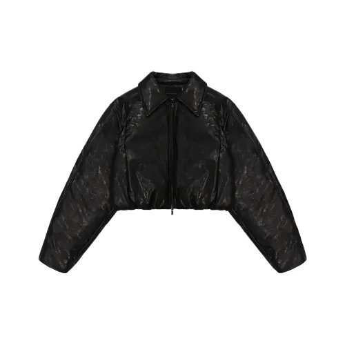 TREEMINGBIRD FW25 Глянцевая кожа Короткий пуховик JUMPER Пуховая куртка Женская