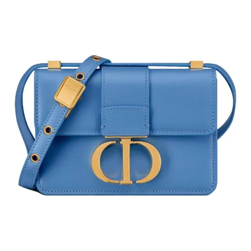 DIOR Montaigne Collection 30 Полированная телячья кожа Коробка Сумка через плечо Мини Женская Кляйн-синий