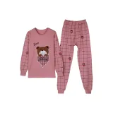 Джей-Осенний Брюки) Сердце Клетчатый Медвежонок