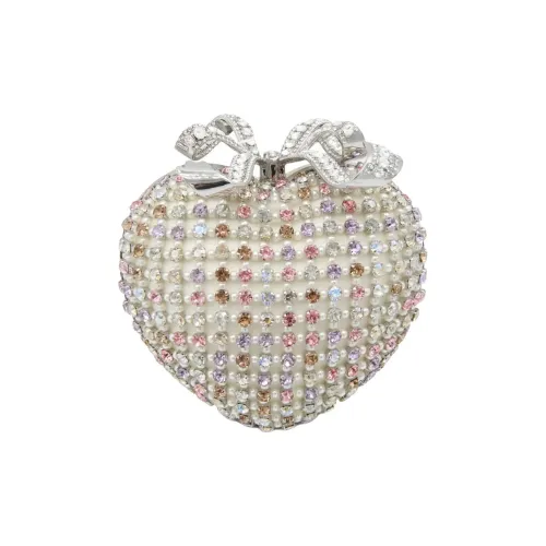 Self Портрет Полиэстер Сердце-Формированная Сумка Клатч Женская Серебряная