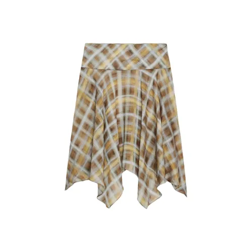 ZARA Khaki Женские Повседневные Длинные Юбки