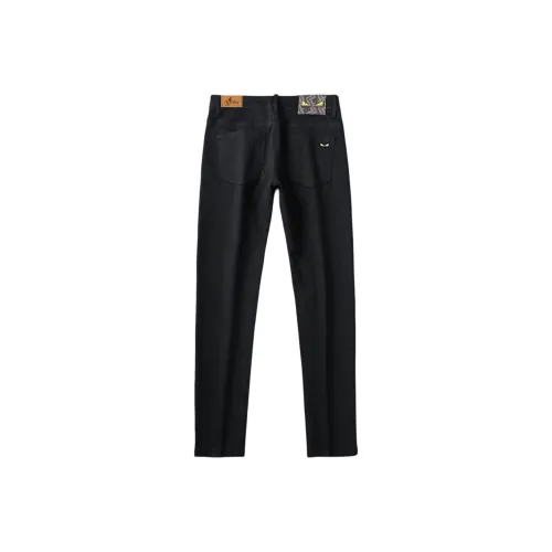 PAINT STAIN Черный [Флис Lined And Утолщенный] Унисекс Джинсы