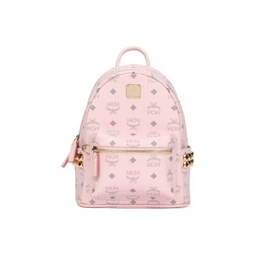 MCM STARK Рюкзак из искусственной кожи мини женский светлый пыльно-розовый