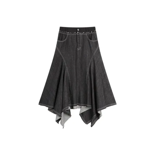 ELLE Черная Женская Повседневная Длинная Юбка