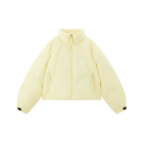 PEACEBIRD Восемимерный Цветочный Дизайн Желтый Женские Пуховики