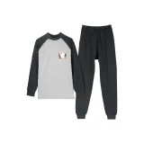 Спекль-Сезонный Дом Одежда Комплекты) Средний Воротник Осенний Равноденствие Темно-Серый