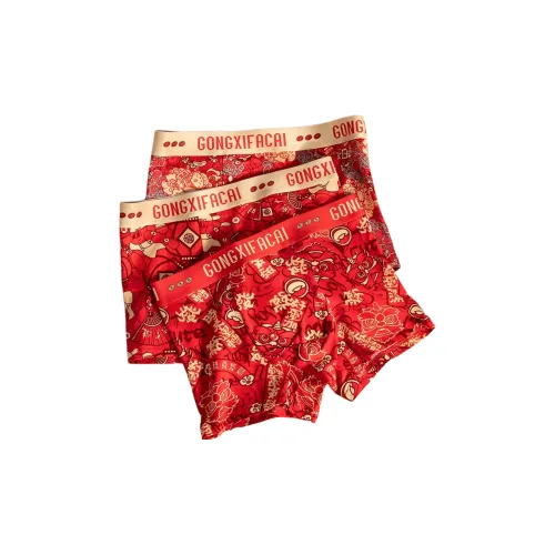 FAVMARTHA 3 упаковки Счастливый кот+'Fu' Персонаж Украшения+Поворот судьбы Мужские боксер-шорты