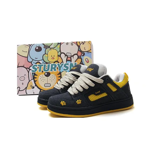 STUR YSN Устойчивые к истиранию противоскользящие низкие скейтбордические кроссовки унисекс темно-синие желтые