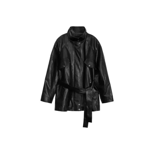 TREEMINGBIRD FW25 Потертый кожаный комплект Вверх JUMPER Куртки и пальто Женские