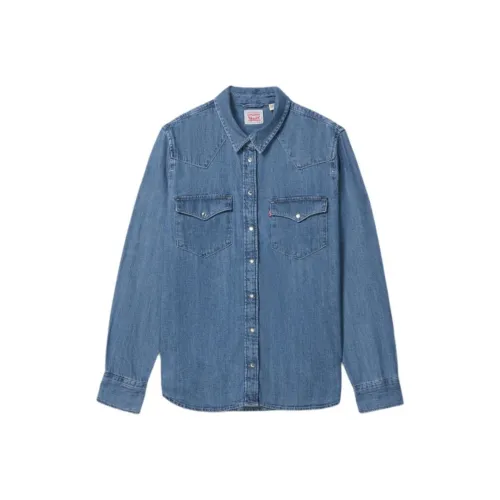 Levis Средне-голубые Женские Рубашки