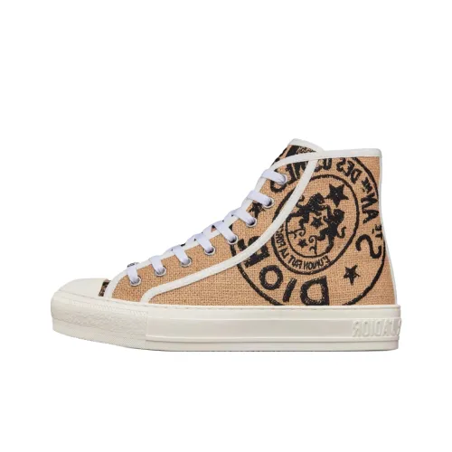 DIOR Walk'n'Dior Высокие Кроссовки для скейтбординга Женские Бежевые