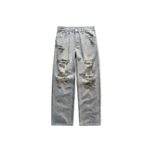 A3G4 Ностальгический синий Унисекс Джинсы