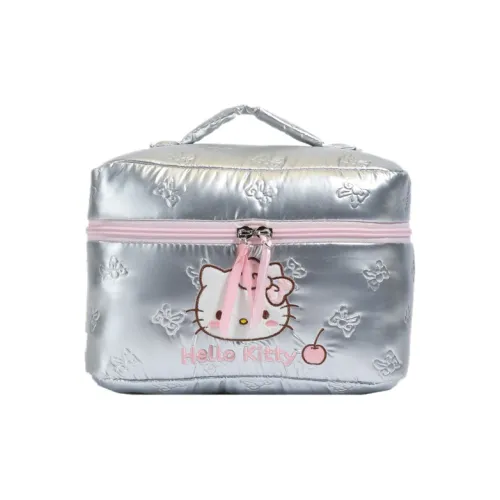 Санрио Hello Kitty Полиэстер Хлопковая Смешанная Сумка для Макияжа Стандартная Женская Серебристая
