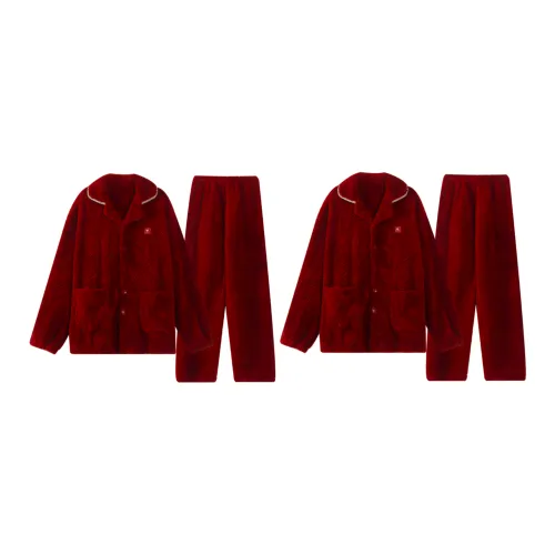 WANANNI Счастливый Красный Унисекс Пижамные Комплекты