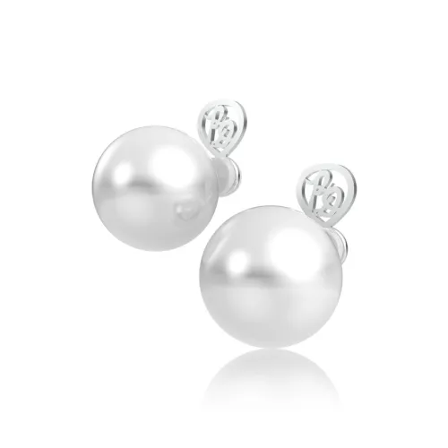 PINKDRIZZLE Серьги-гвоздики из меди с покрытием из белого золота женские