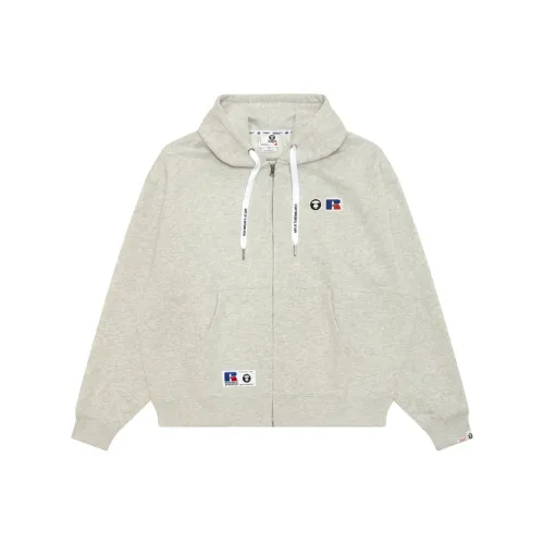 Aape BAPE x Russell Athletic Co Бренд WH2 Серый Белый Мужские Свитшоты