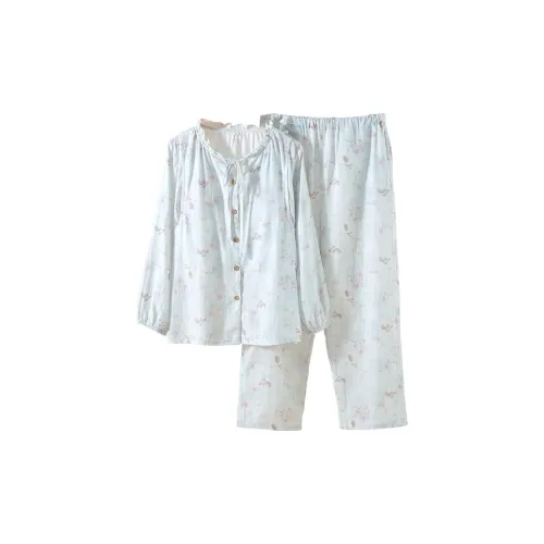 FARO Зеленый бамбук Кролик Женские Пижамные комплекты