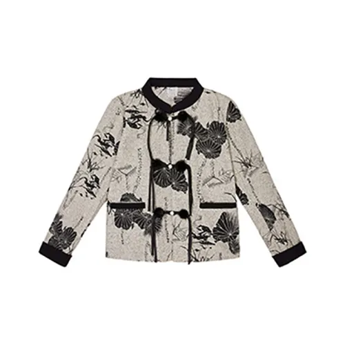 Devanro Чернила Lotus Leaf Женское короткое пальто