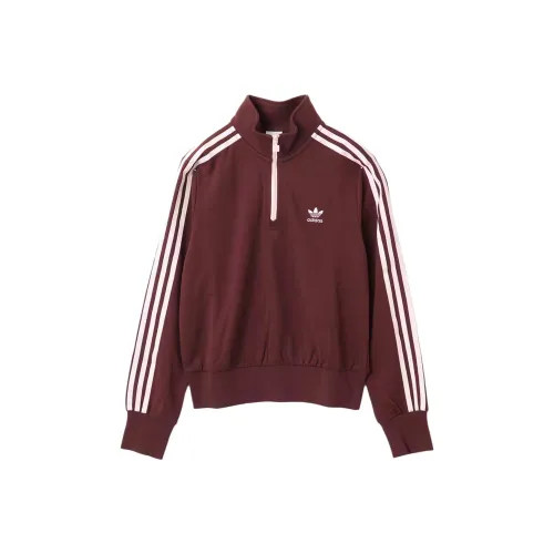 Adidas Originals Adicolor FW25 Crop HALFZIP Aurora Ruby Sweatshirt Women's