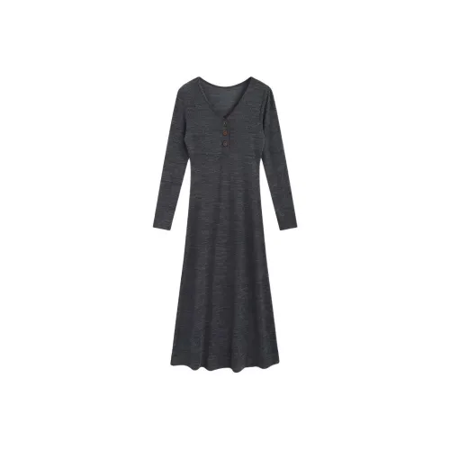 XIAOJUCHUANLI Длинное платье с длинными рукавами женское