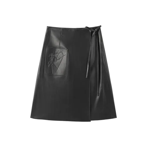 PEACEBIRD Кожа Длинная Юбка Женская
