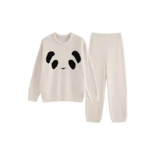 MIMOSA CHUR Панда Круглый вырез Женские Пижамные комплекты