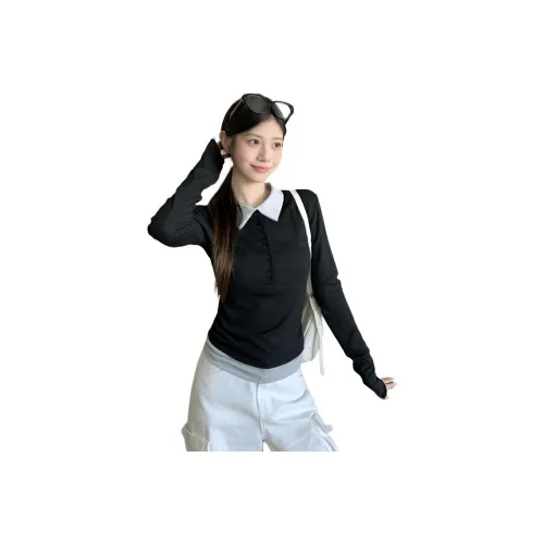 PZHK Черные Женские T-рубашки