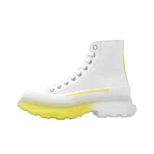 Alexander McQueen Tread Slick Crew Платформа Обувь Женская Белая Желтая
